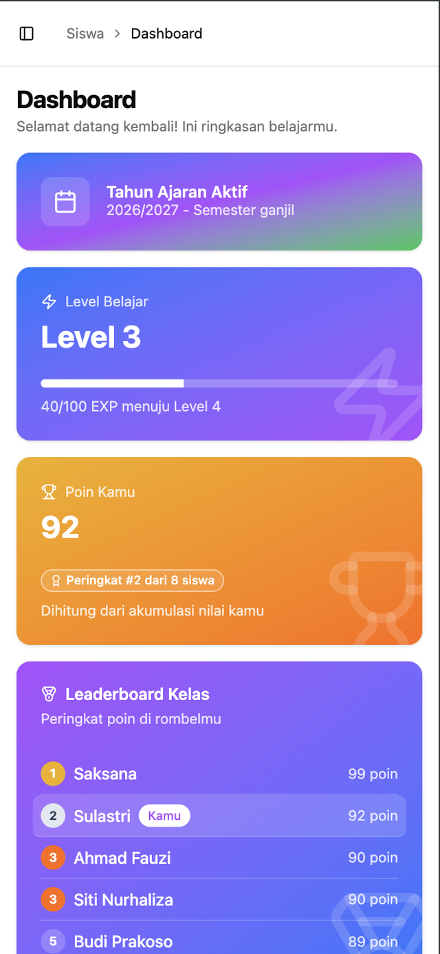 Tampilan aplikasi Edvion Academy